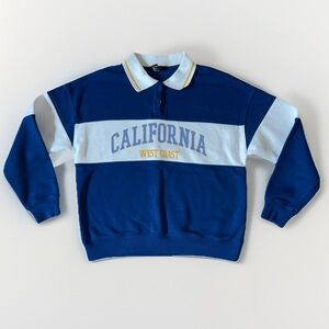 Forever 21 Women Size XS Long Sleeve Fleece Polo Shirt California West Coast
